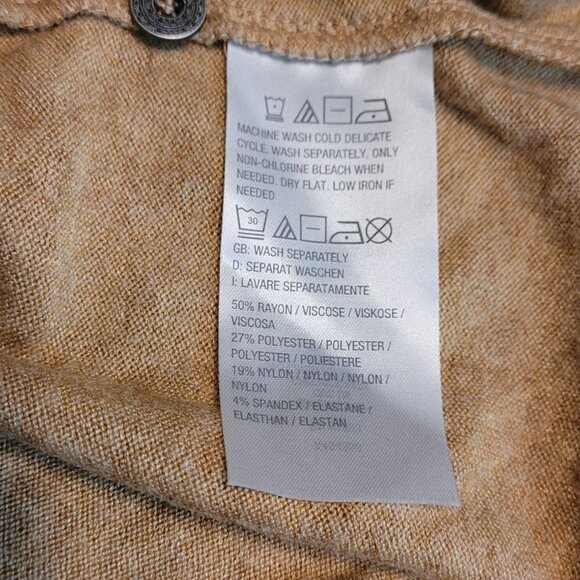 Susan Graver Tunic Top Size L Heathered Tan Soft Comfort Knit Button Back - Picture 4 of 8